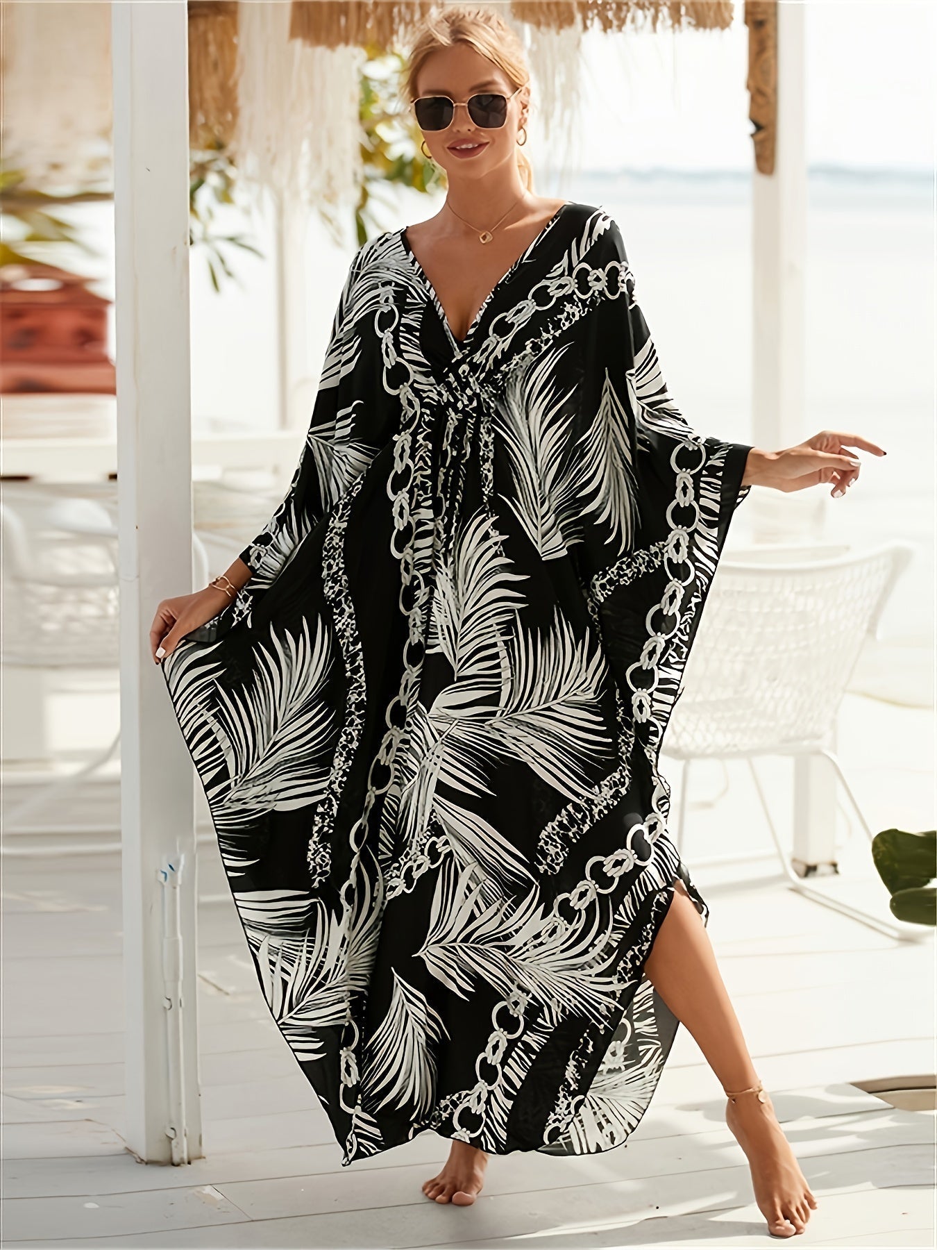 Sienna - Luxe Chain Print Kaftan Dress