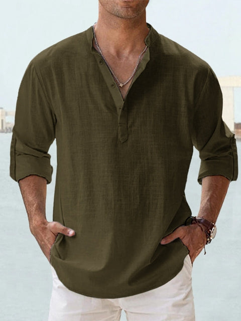 Kevin - Men's Linen Button-Up Shirt