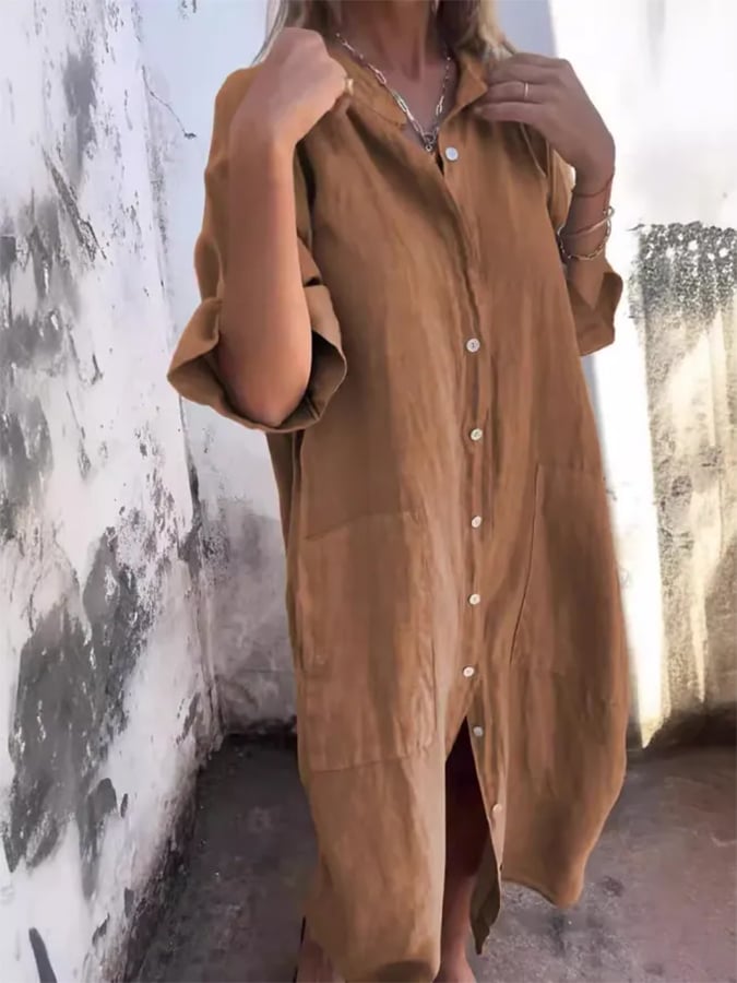 Ylaina - Buttoned Breeze Dress