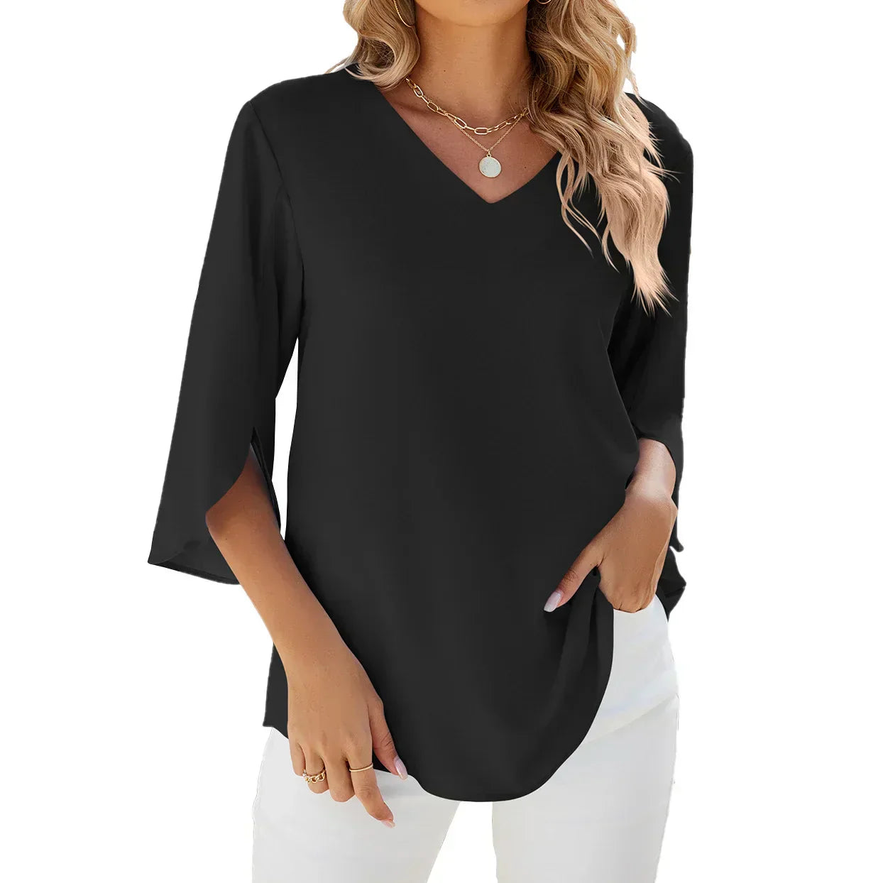 Cara - V-Neck Blouse