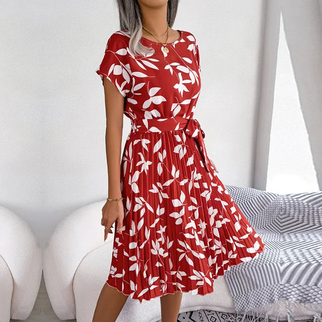 Anabelle - Floral Pleated Midi Dress