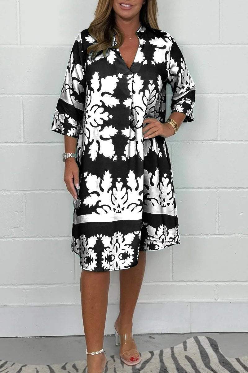 Kira | Shadow Bloom Dress – Printed Dress