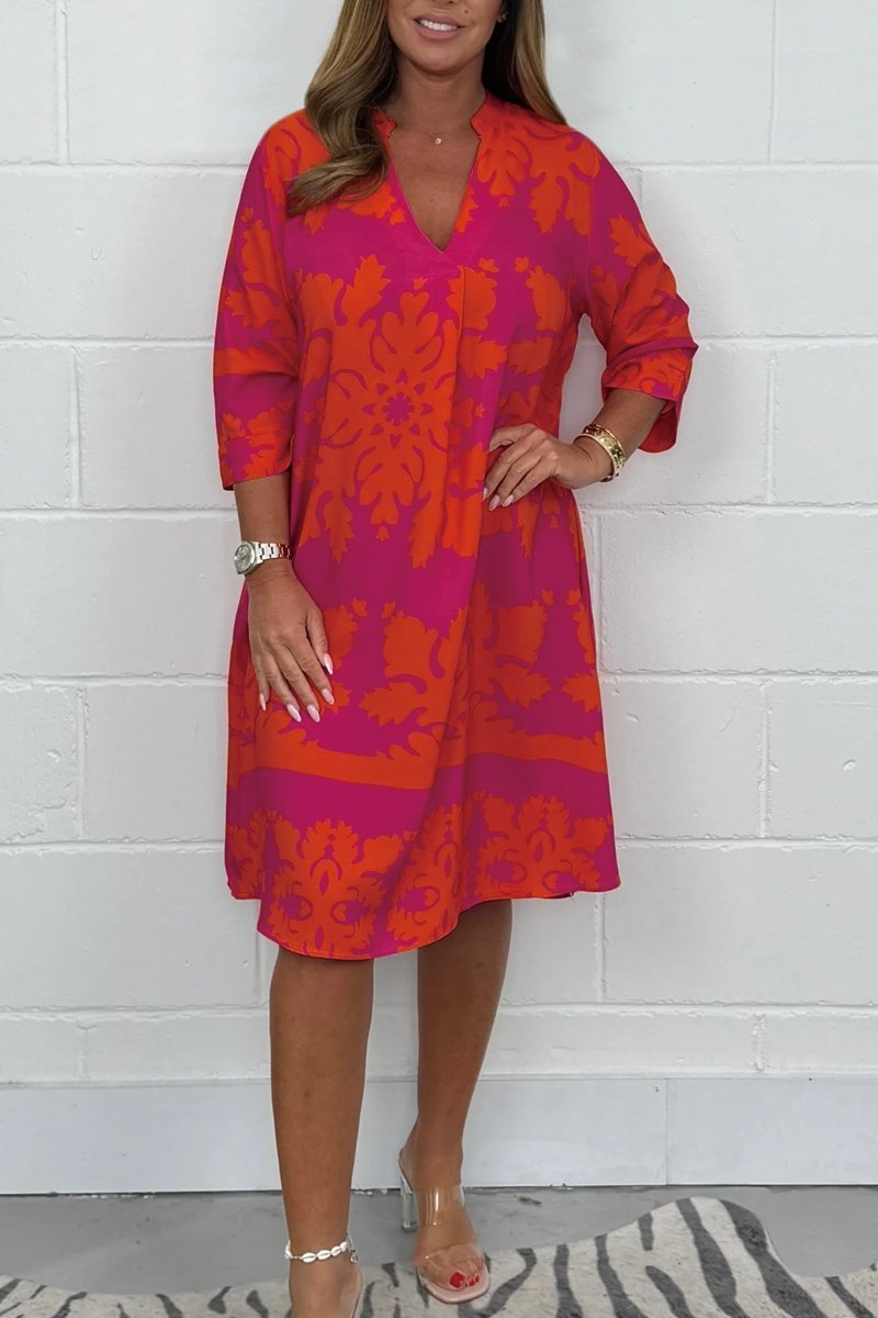 Rhea | Sunset Bloom Dress – Printed Dress