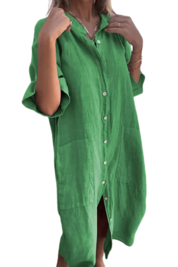 Juno | Palm Green Shirt Dress
