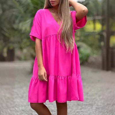 Cressia - V-Neck Babydoll Dress