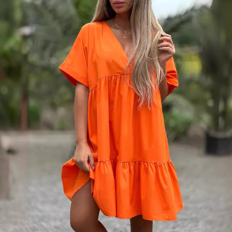 Cressia - V-Neck Babydoll Dress