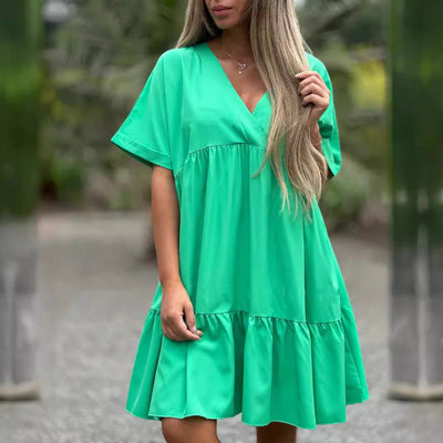 Cressia - V-Neck Babydoll Dress