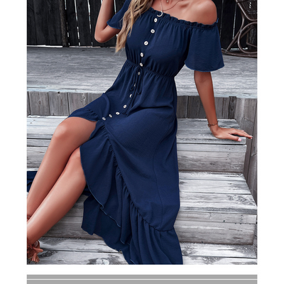 Amary - Midnight Buttoned Dress